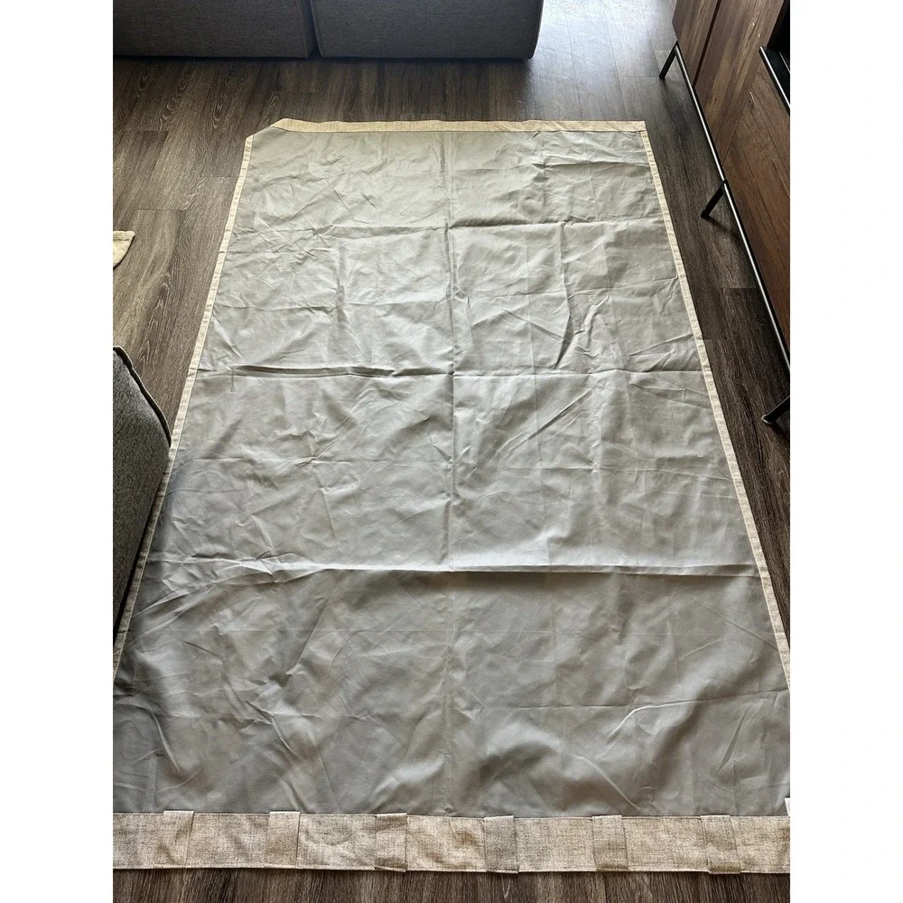 Gray Rod Pocket Curtain Panel 52x82 Light Filtering Solid Polyester Modern